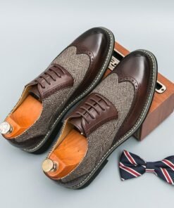 Fashion Brogue Men's Korean-style Casual Formal Wear Leather Shoes