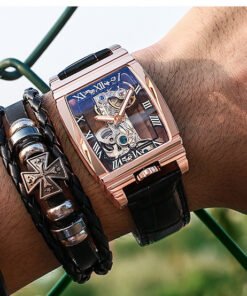 Daystar Unisex Stainless Steel Leather Watch