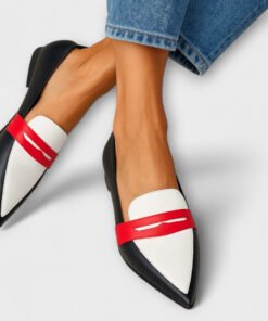 Spring And Autumn New Low Heel Pointed-toe Color Matching Pumps Women