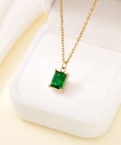 Gold Plating Simple Square Pendant Necklace For Women