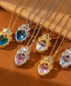 Sweet Colorful Love Romantic All-match Exquisite Niche Zircon Necklace