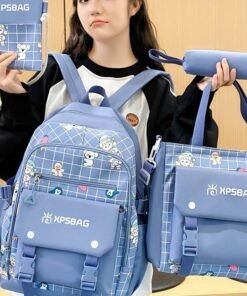 Backpack Primary School Girls Schoolbag Women's Four-piece Set