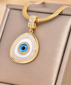 Micro Inlaid Zircon Blue Eye Temperament Entry Lux Niche Design Necklace