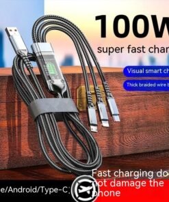 Three-in-one Mobile Phone With Light 6A Super Fast Charge Data Cable