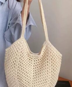 Woven Tote Hollow Holiday Straw Beach Casual Shoulder Bag
