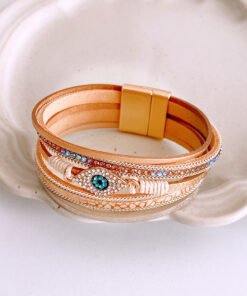 Diamond-embedded Magnetic Bracelet Ethnic Style Simple Personality Bracelet Trendy All-matching